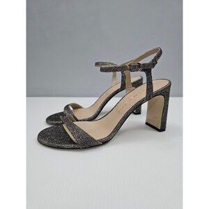 Stuart Weitzman Babette 85 Ankle Strap Heel Womens 8.5 Metallic Bronze Glitter